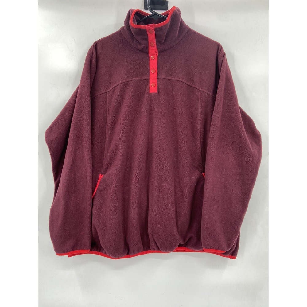 Vintage Woolrich Snap-T Pullover‎ Fleece Size 2XL Men's Burgundy/Red